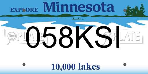 058KSI Minnesota License Plate