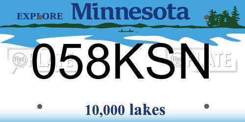 058KSN Minnesota License Plate