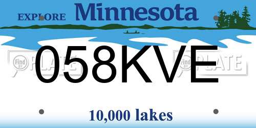 058KVE Minnesota License Plate
