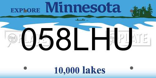 058LHU Minnesota License Plate