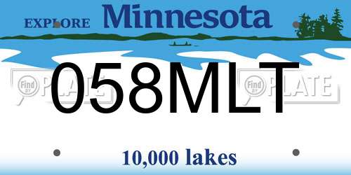 058MLT Minnesota License Plate