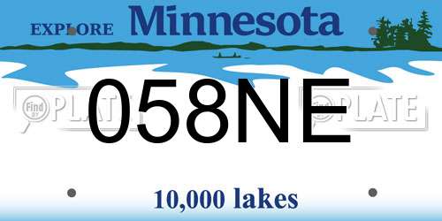058NE Minnesota License Plate