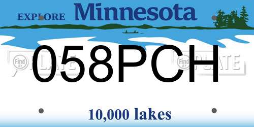 058PCH Minnesota License Plate