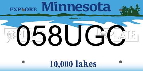 058UGC Minnesota License Plate