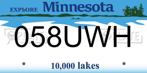 058UWH Minnesota License Plate