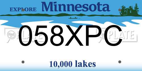058XPC Minnesota License Plate