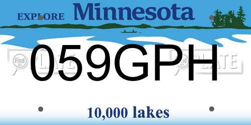 059GPH Minnesota License Plate