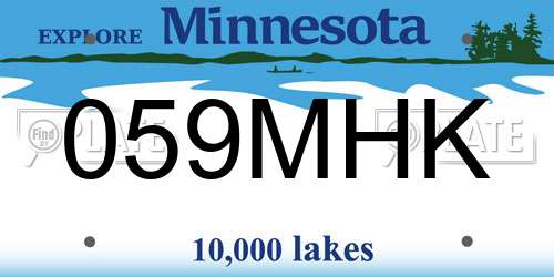 059MHK Minnesota License Plate