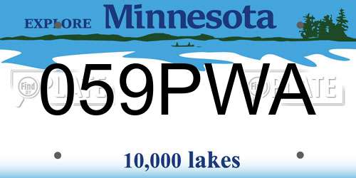 059PWA Minnesota License Plate