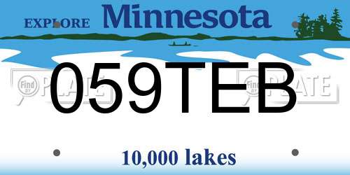 059TEB Minnesota License Plate