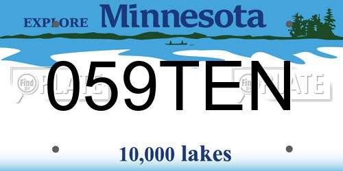 059TEN Minnesota License Plate