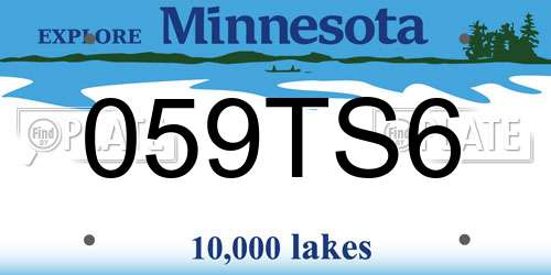 059TS6 Minnesota License Plate