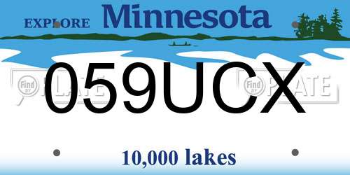 059UCX Minnesota License Plate