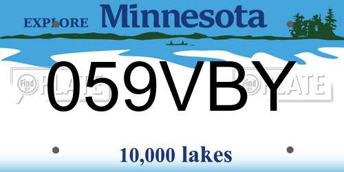 059VBY Minnesota License Plate