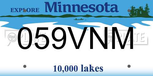059VNM Minnesota License Plate