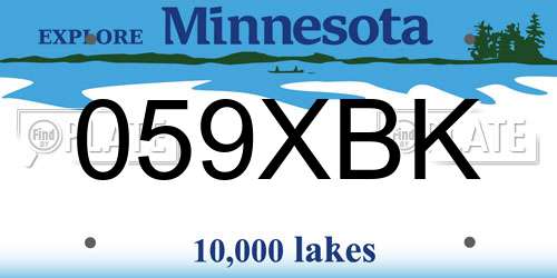 059XBK Minnesota License Plate