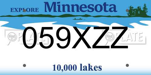 059XZZ Minnesota License Plate