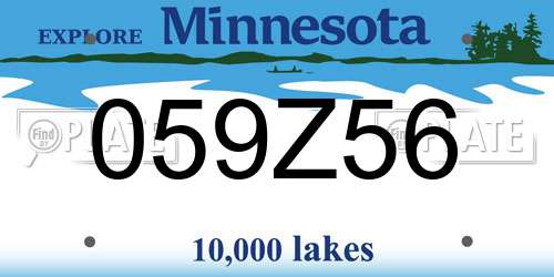059Z56 Minnesota License Plate