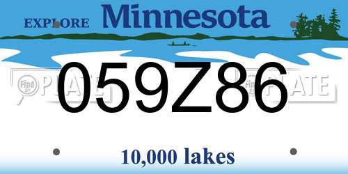 059Z86 Minnesota License Plate