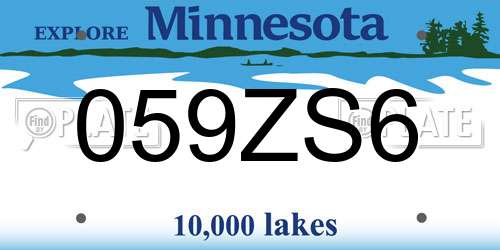 059ZS6 Minnesota License Plate