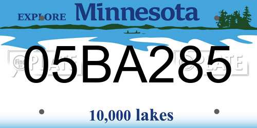 05BA285 Minnesota License Plate