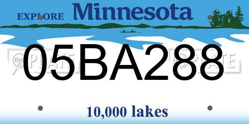 05BA288 Minnesota License Plate