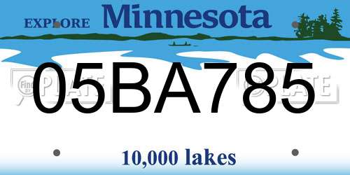 05BA785 Minnesota License Plate