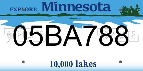 05BA788 Minnesota License Plate