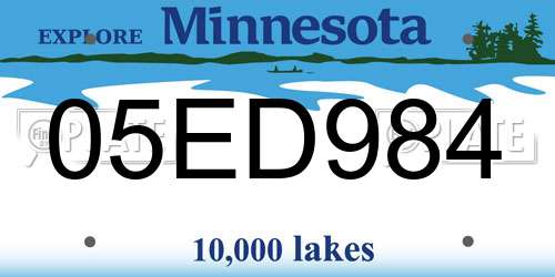 05ED984 Minnesota License Plate