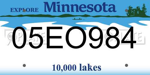 05EO984 Minnesota License Plate