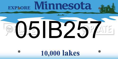 05IB257 Minnesota License Plate
