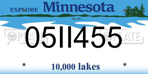 05II455 Minnesota License Plate