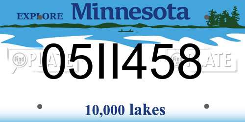 05II458 Minnesota License Plate