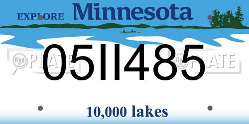 05II485 Minnesota License Plate