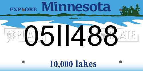 05II488 Minnesota License Plate