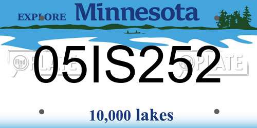 05IS252 Minnesota License Plate