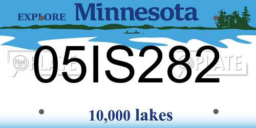 05IS282 Minnesota License Plate
