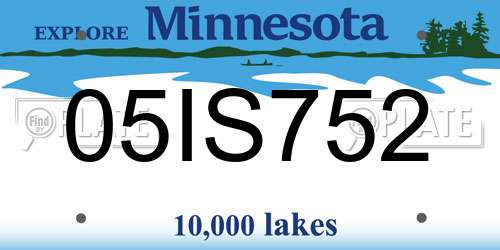 05IS752 Minnesota License Plate
