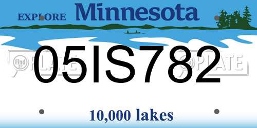 05IS782 Minnesota License Plate