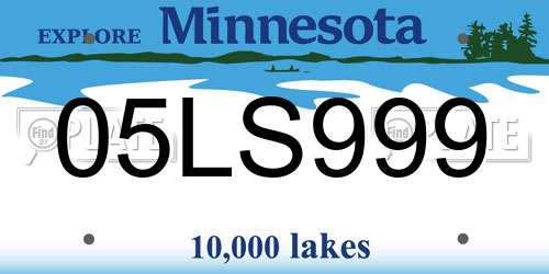 05LS999 Minnesota License Plate