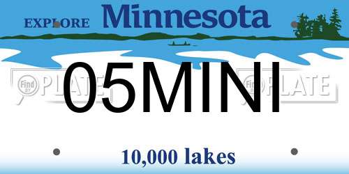 05MINI Minnesota License Plate