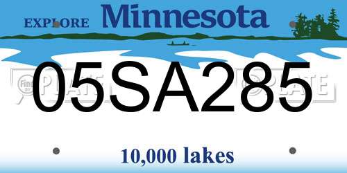 05SA285 Minnesota License Plate