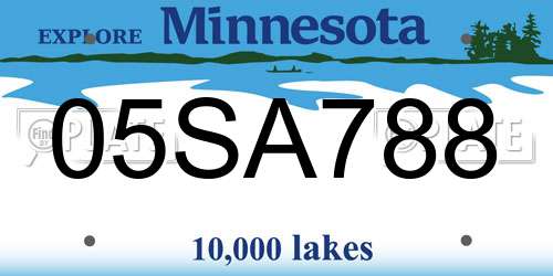 05SA788 Minnesota License Plate