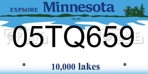 05TQ659 Minnesota License Plate