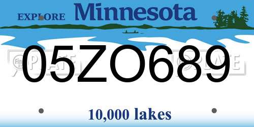 05ZO689 Minnesota License Plate