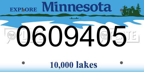 0609405 Minnesota License Plate