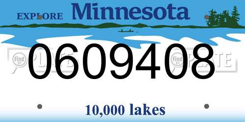 0609408 Minnesota License Plate