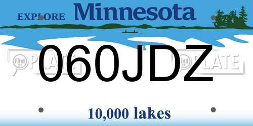 060JDZ Minnesota License Plate
