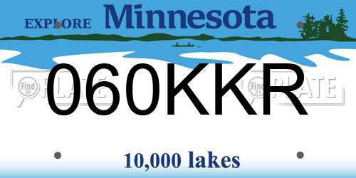 060KKR Minnesota License Plate