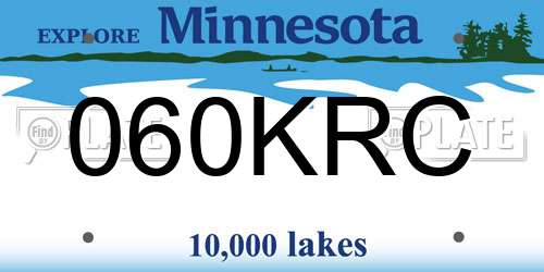 060KRC Minnesota License Plate